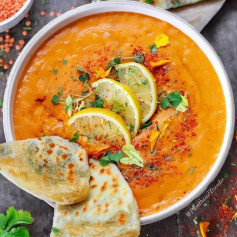 This delicious Turkish inspired Red Lentil Soup is healthy, filling, full of plant protein, and really easy to make!