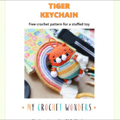 tiger keychain free crochet pattern for a stuffed toy