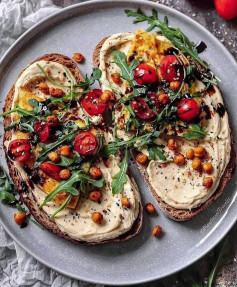 Toasted Sourdough with- extra creamy homemade hummus