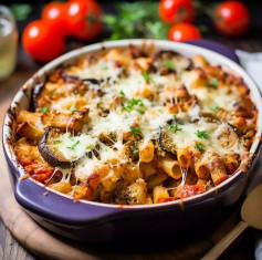 Tomato & Eggplant Pasta Casserole