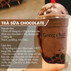 Trà sữa chocolate, hồng trà sữa trân châu, lục trà sữa trân châu, milô dầm trân châu, nấu trân châu đường đen, khoai môn cakecream