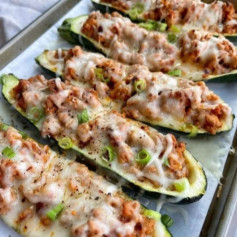 Turkey Marinara Stuffed Zucchini😍👌