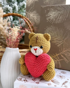 Valentine’s Teddy Bear with Heart!!!