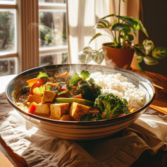 Vegan Coconut Curry with Tofu and Vegetables