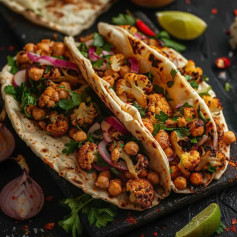 Vegan Shawarma with Roasted Cauliflower and Chickpeas