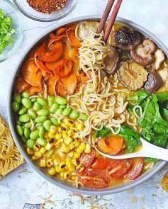 Veggie-Loaded Ramen Noodle Bowls⁠