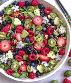 Very Berry Antioxidant Salad with Arugula and Raspberry Poppyseed Dressing