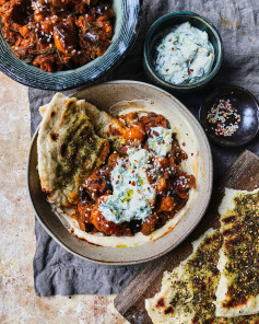 Very much craving my Aubergine Zaalouk with chickpeas and Zaatar flatbreads is incredible- a spiced roast aubergine stew with chickpeas, extremely delicious and more-ish!