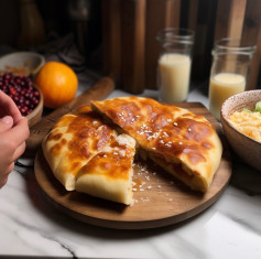 2-INGREDIENT FLAT BREAD WITH CHEESY POTATO FILLING