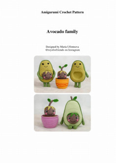 Amigurumi Crochet Pattern Avocado family