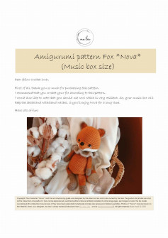 Amigurumi pattern Fox *Nova* (Music box size)