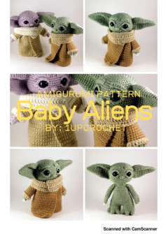 amugurumi pattern baby aliens, Yoda