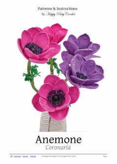 anemone cronaria flower crochet pattern