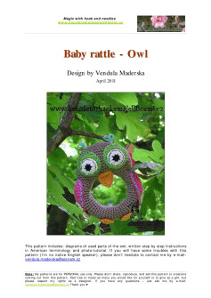 Baby rattle - Owl crochet pattern