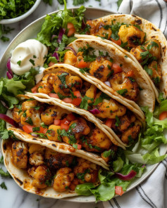 BBQ Glazed Cauliflower Vegan Tacos🌮