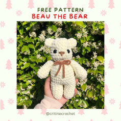 🧸🤍 beau the bear free pattern 🤍🧸