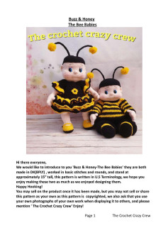 buzz & honey the bee babies crochet pattern