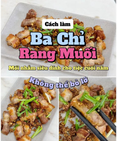 cách làm ba chỉ rang muối