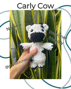 Carly Cow 🐮crochet pattern NO SEW cow