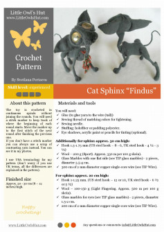 cat sphinx findus crochet pattern