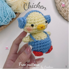 crochet chicken with headphones pattern