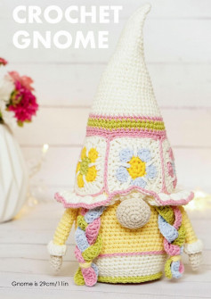 CROCHET GNOME- GRANNY SQUARE CONE GNOME