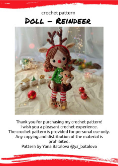 crochet pattern Doll - Reindeer