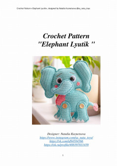 Crochet Pattern «Elephant Lyutik»,