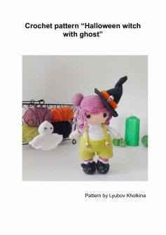 Crochet pattern “Halloween witch with ghost” Pattern