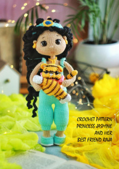 CROCHET PATTERN PRINCESS JASMINE AND HER BEST FRIEND RAJA