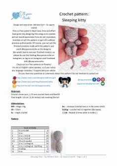 Crochet pattern: Sleeping kitty