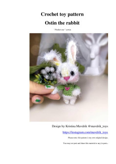 Crochet toy pattern Ostin the rabbit “Pocket zoo”