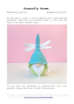 Dragonfly Gnome crochet pattern