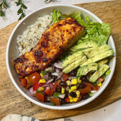 EASY SALMON BURRITO BOWL