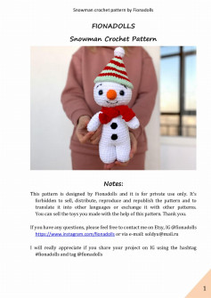 fionadolls Snowman crochet pattern