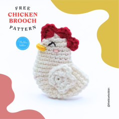 free chicken brooch pattern