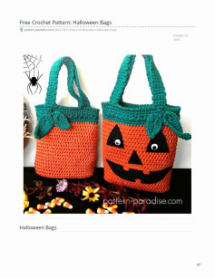 Free Crochet Pattern: Halloween Bags