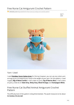 Free Nurse Cat Amigurumi Crochet Pattern