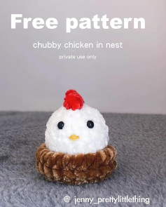 free pattern chubby chicken in nest