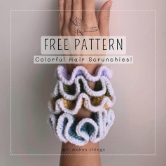 free pattern colorful hair scrunchies