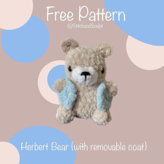 free pattern herbert bear (with removable coat)