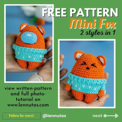 free pattern mini fox 2 style in 1