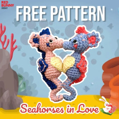 free pattern seahorses in love