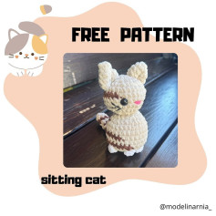 free pattern sitting cat