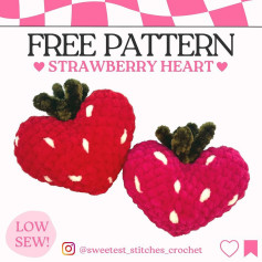 free pattern strawberry heart low sew