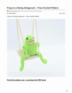 Frog on a Swing Amigurumi – Free Crochet Pattern