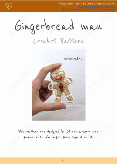 gingerbread man crochet pattern