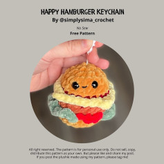 happy hamburger keychain