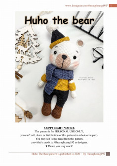 Huho the bear crochet pattern