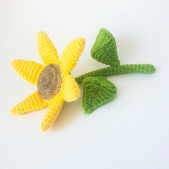 large yellow sunflower key chain